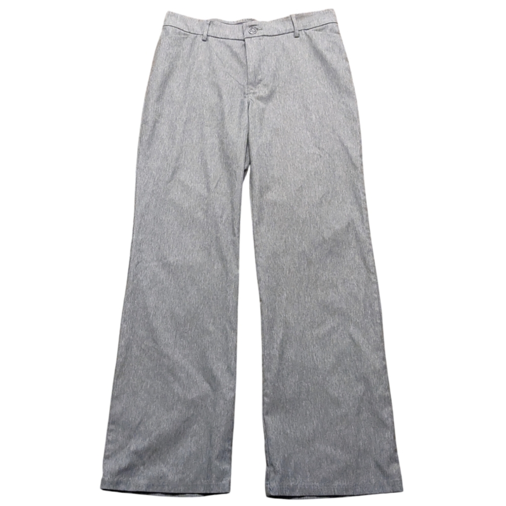 Lee Gray Regular Fit Trouser Mid Rise Flex Motion Dress Pants 10